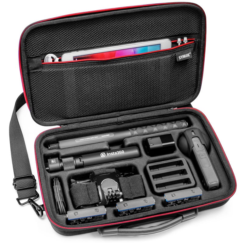 SYMIK S320-X Carrying Case for Insta360 X4  Anti-water Splash  Anti-shock Compact Travel Bag with Shoulder Strap  Handy Handle and Pocket  Protective Storage Nylon Case for Insta 360 X4 Accessories - Image 1